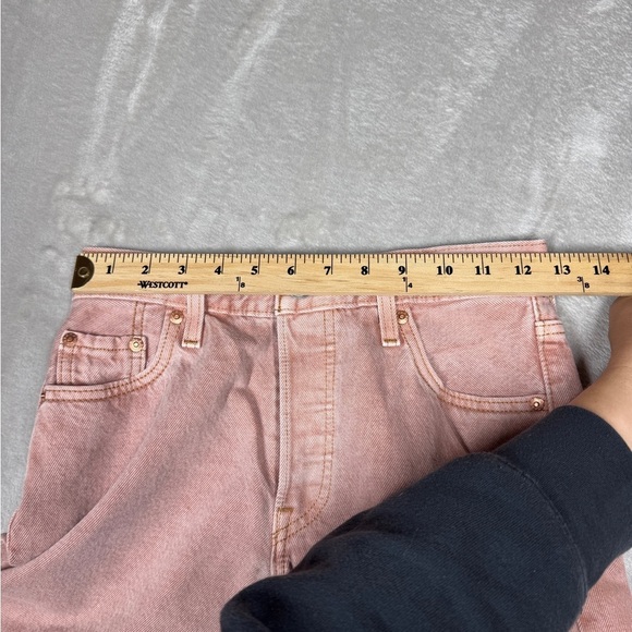 Levi’s Women’s 501 90s Light Pink Premium Button Fly Straight Jeans Size 0 - Picture 6 of 16